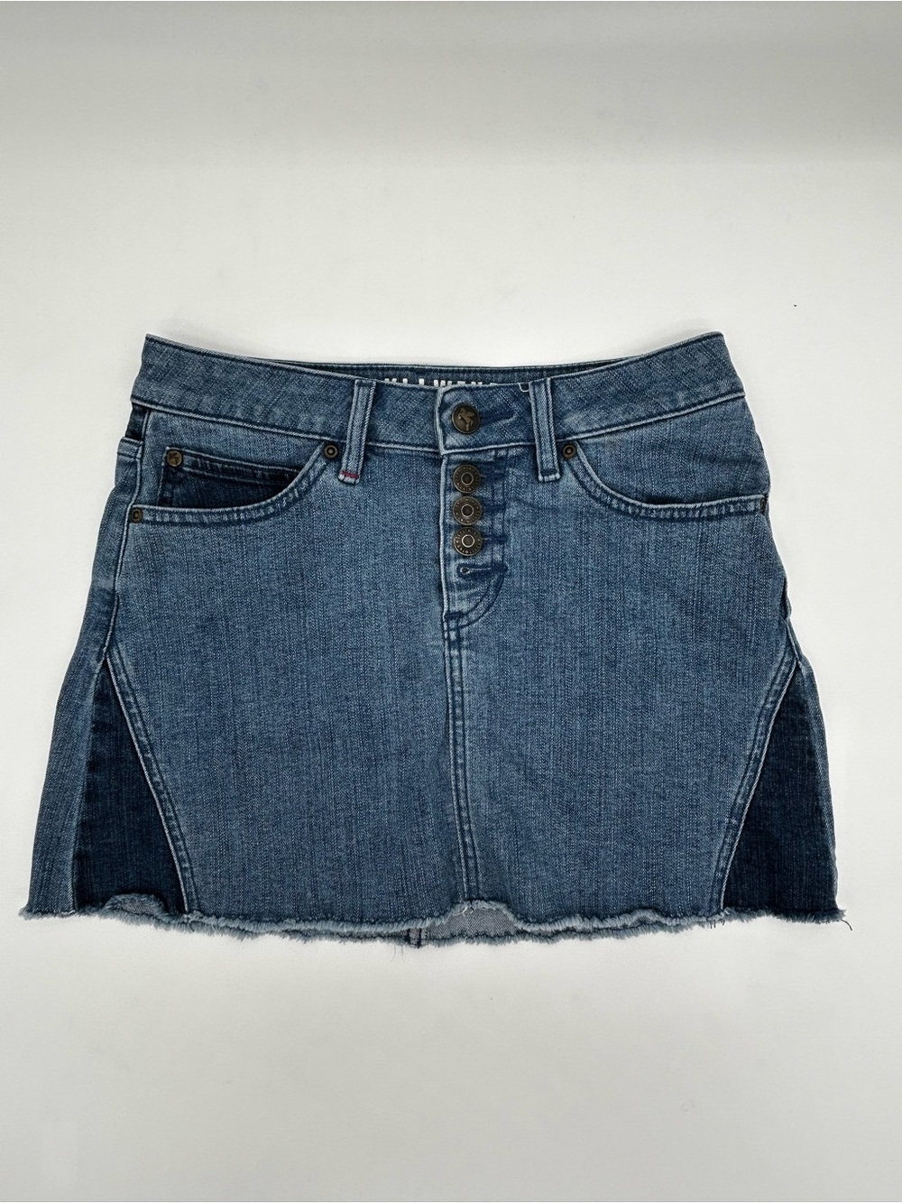Idyllwind/Miranda Lambert Two-Tone Blue Denim Button-Front Mini Skirt Size XS